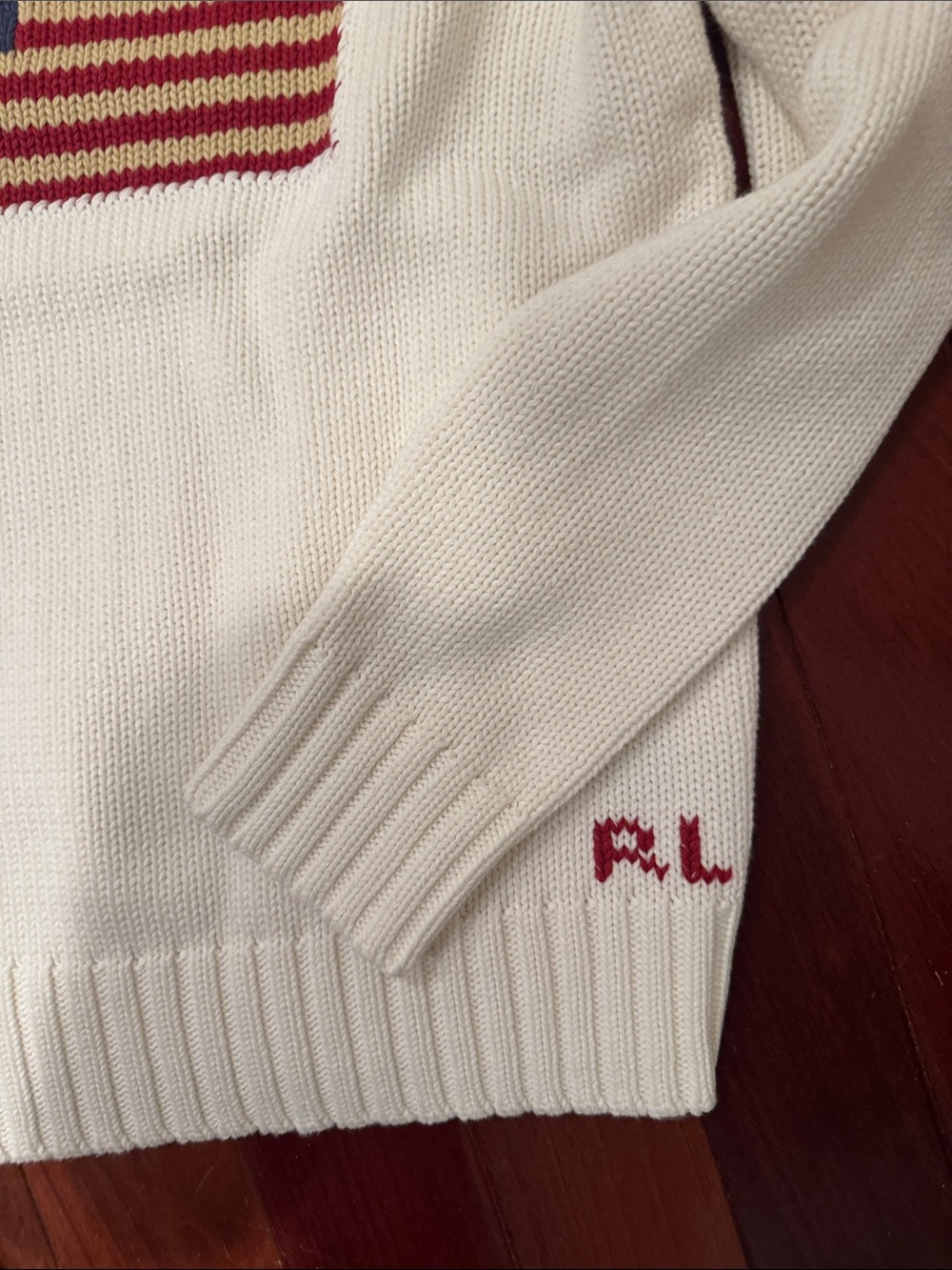 Polo Ralph Lauren Iconic American Flag Cotton Sweater - Picture 4 of 11